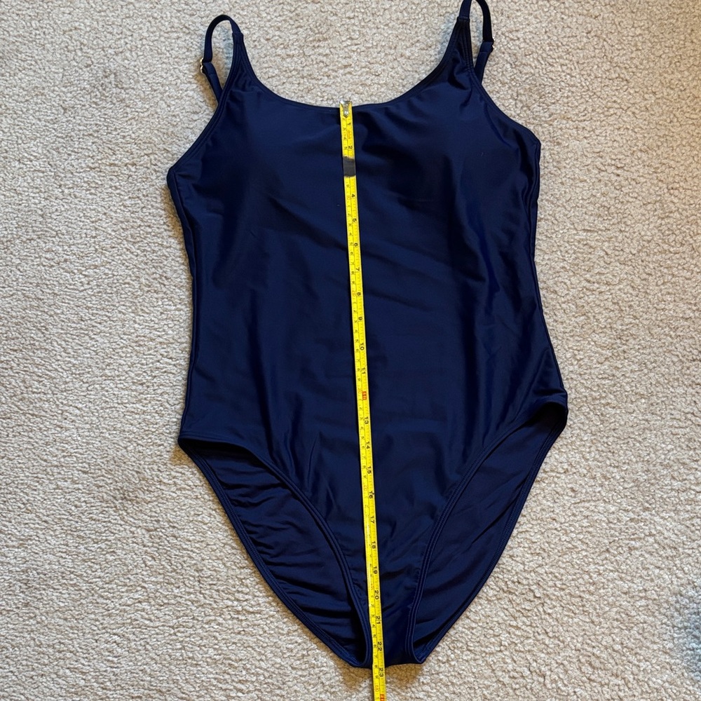 Quince Deep Navy Scoop One-Piece Swimsuit - Picture 4 of 8